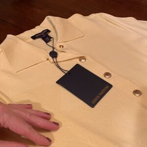 Yellow brand new Louis Vuitton lemon dress   with Button Details,made in Italy